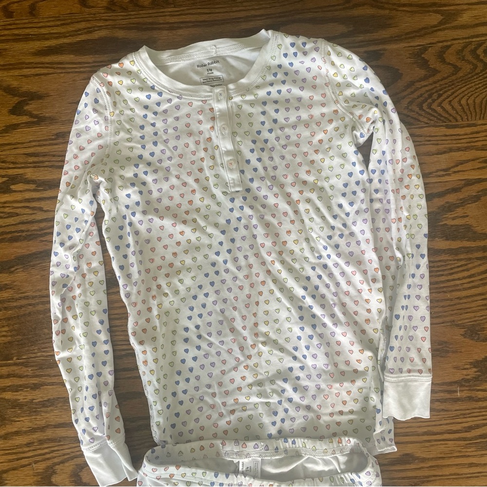 Colorful Heart Print Pajama Set